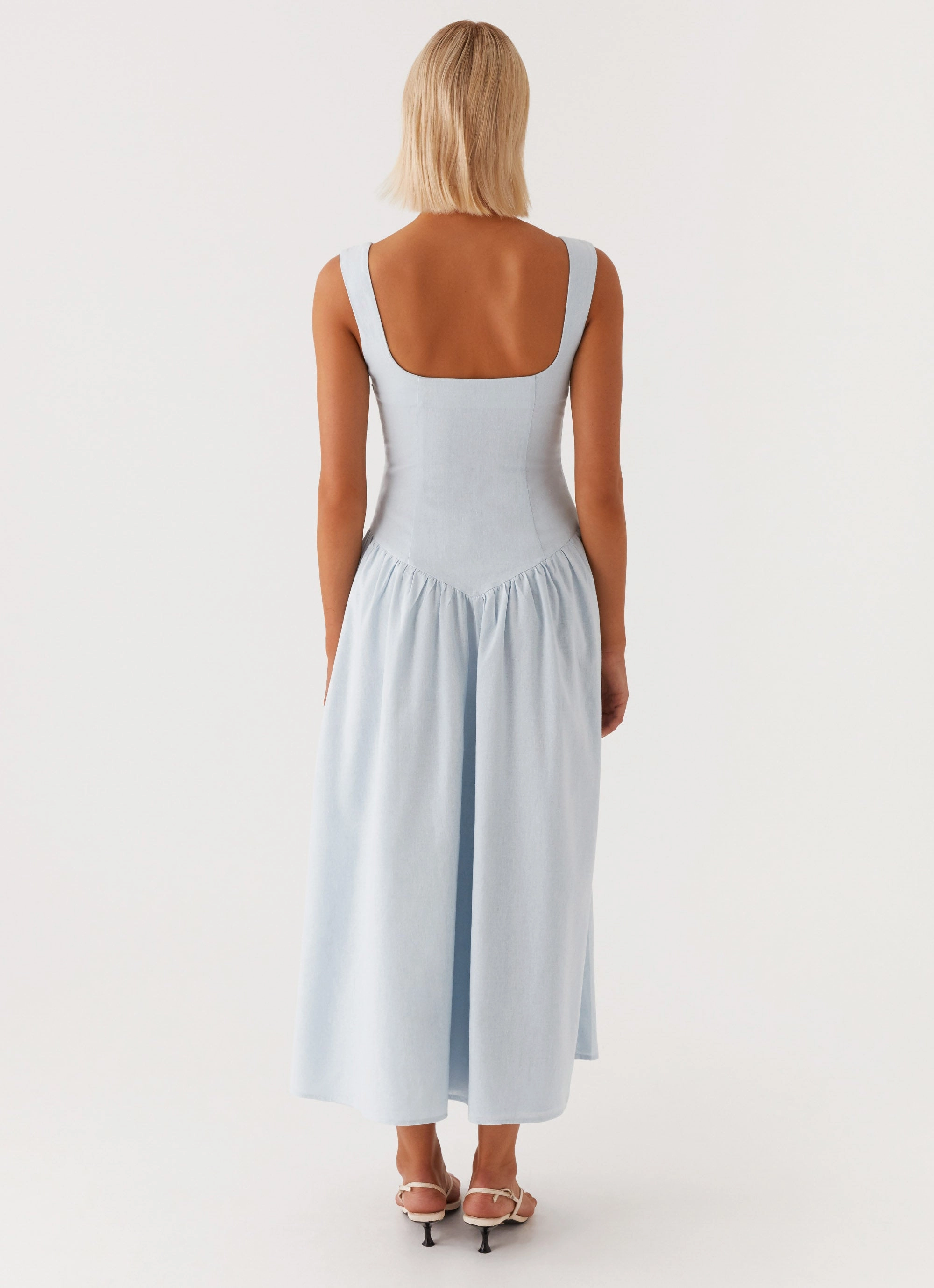 Suzie Midi Dress - Blue Side Tie Fit For All