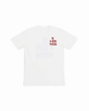 Effortless Comfort Design Layered Hem Detail Mini Logo T-Shirt - Cream/Red