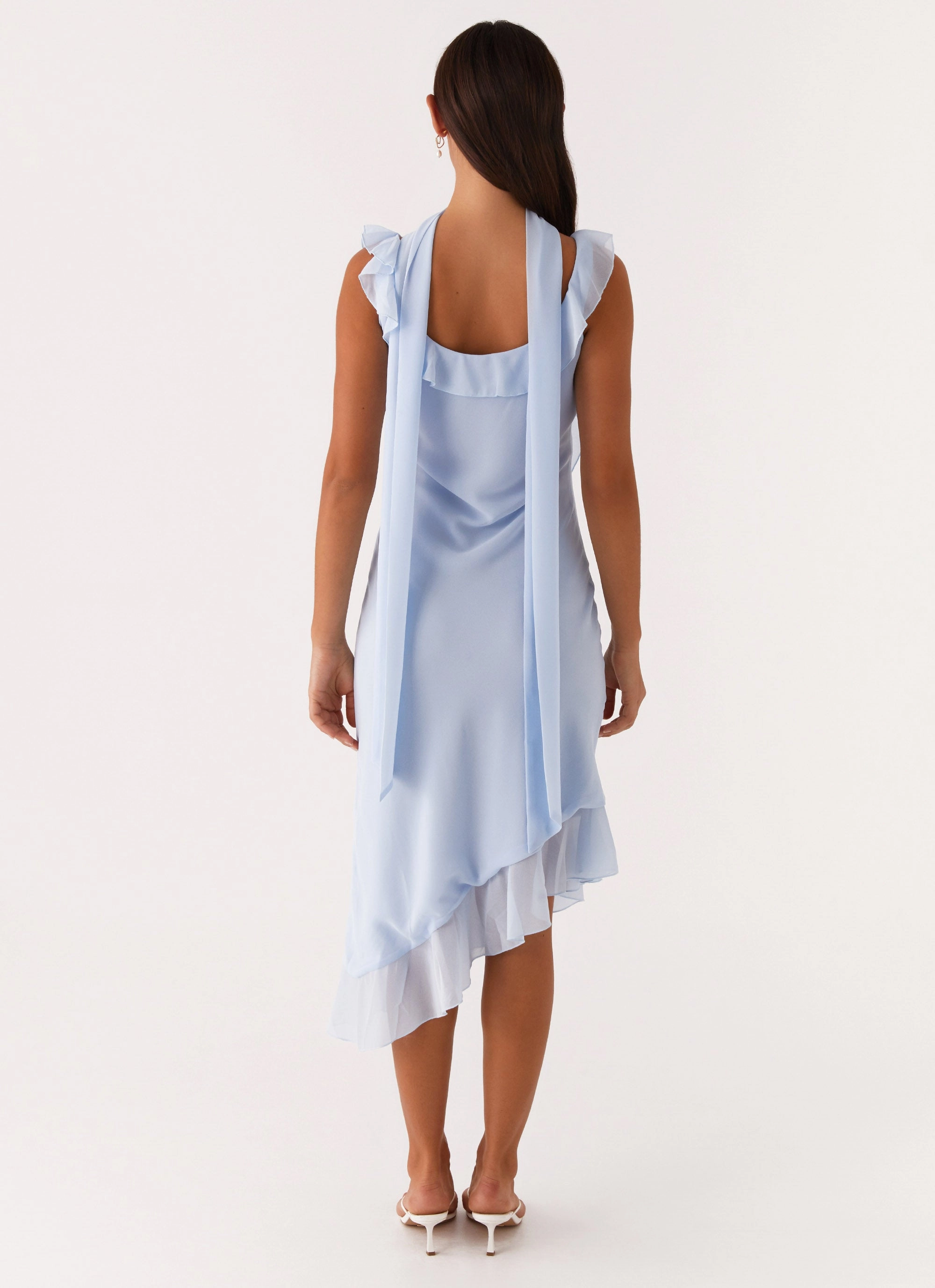 Fariday Midi Dress - Blue Elegant brunch outfit High-waist