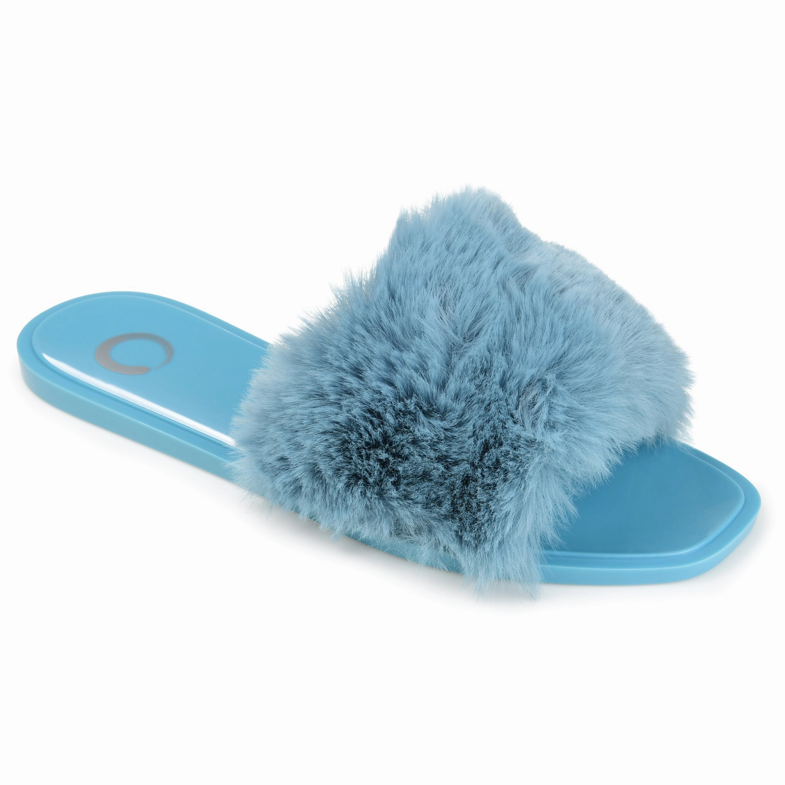 Journee Collection Women's Faux Fur Dusk Slide Foam Midsole Comfy Relax Shoes