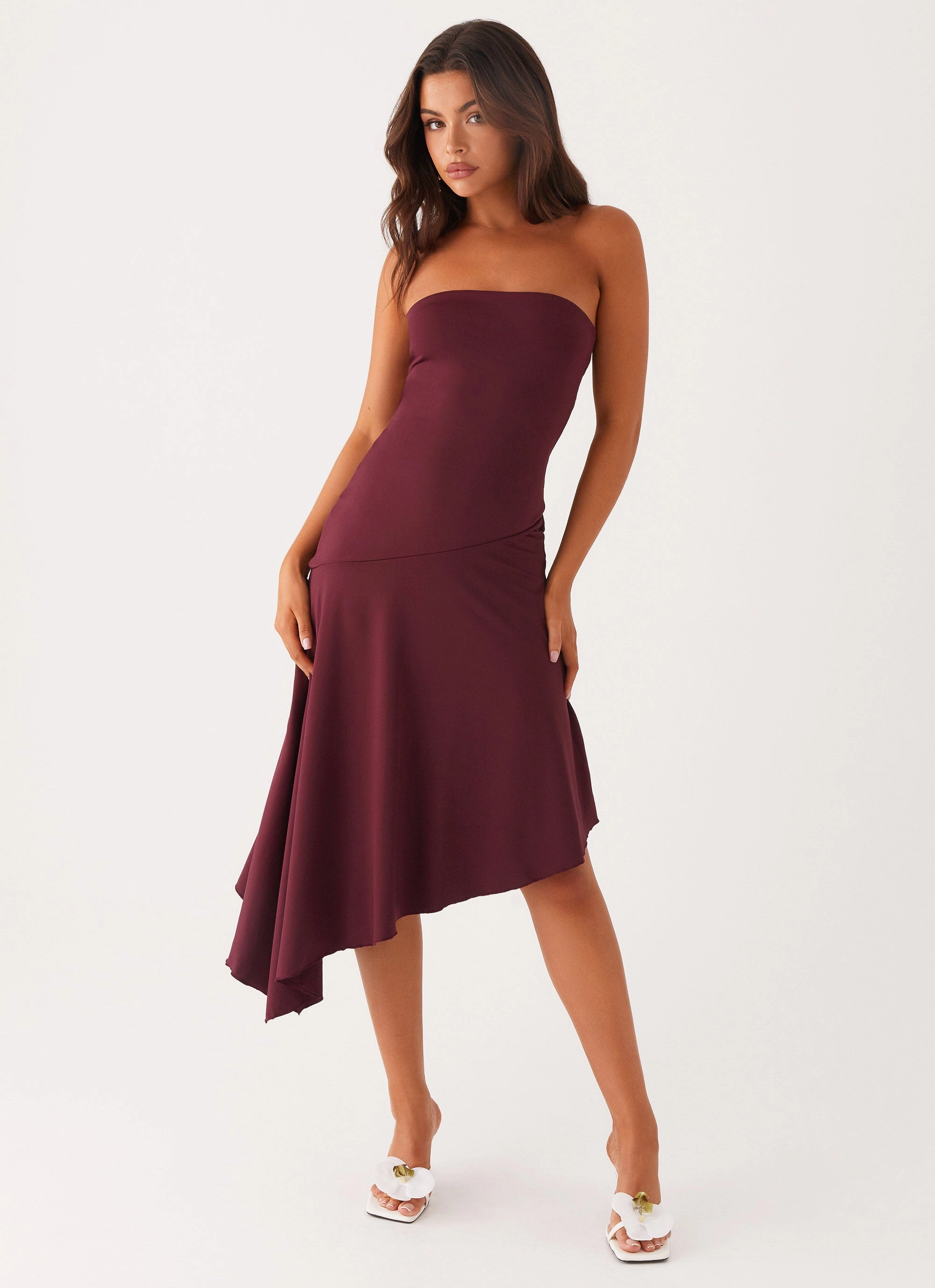 Compact Fit Juliana Midi Dress - Mulberry
