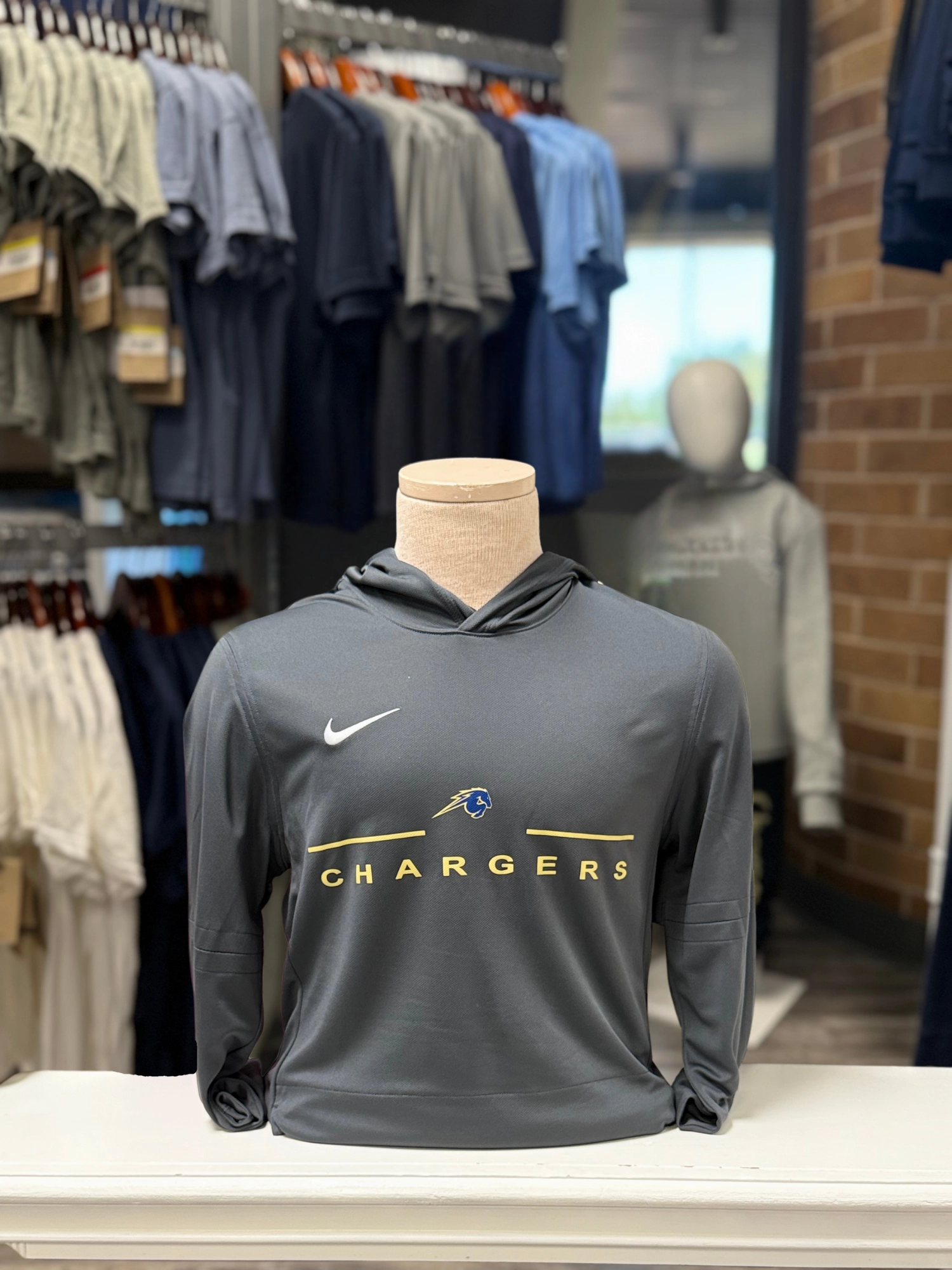 Reinforced Shoulder Stitching Wrinkle-Free Nike Authentic Collection Men's Long Sleeve Hoodie, grey