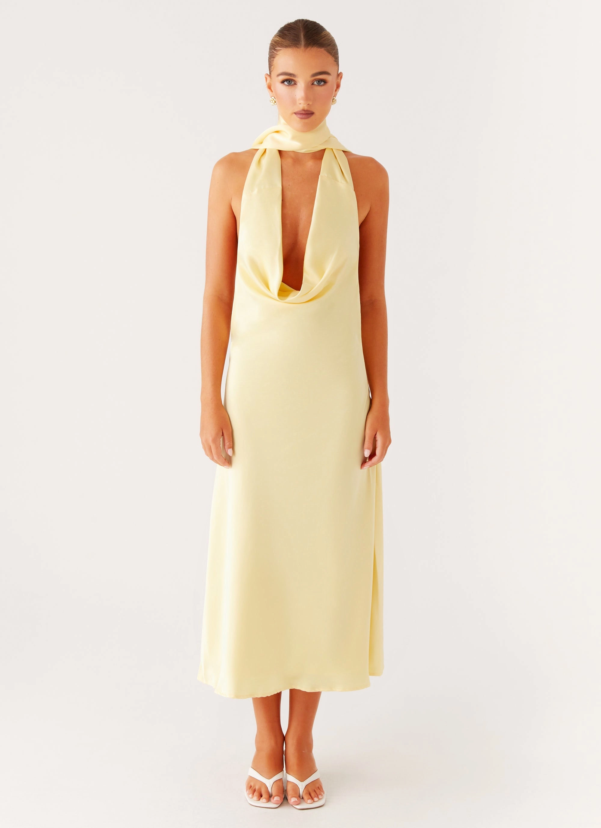 Sonny Midi Dress - Yellow Cool Motion Dreamy Texture