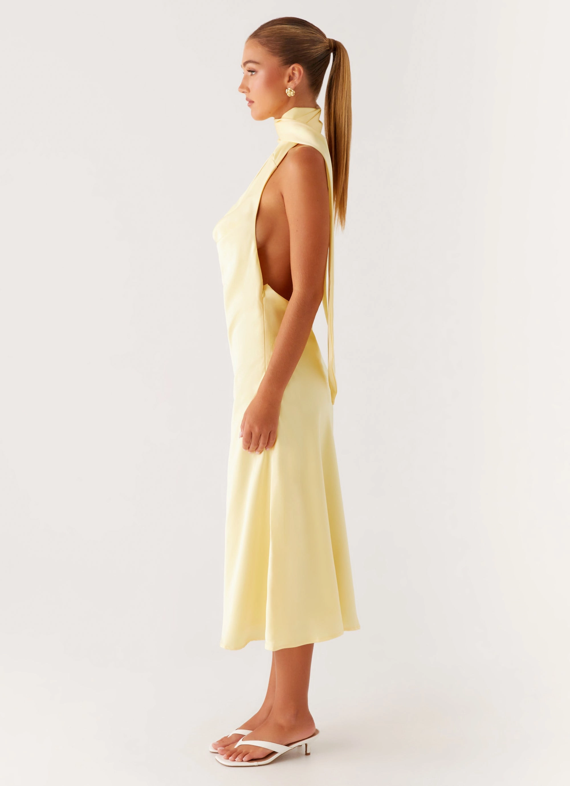 Urban Ready Asymmetric-Neck Sonny Midi Dress - Yellow