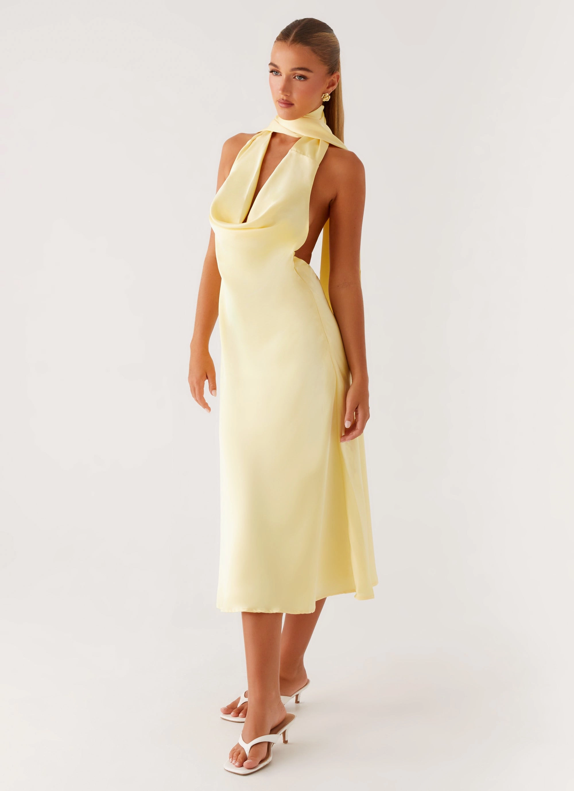 Sonny Midi Dress - Yellow Graceful Ease