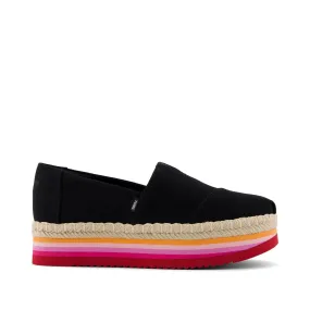 Womens Alp Platform Rope High Black Espadrille Recycled Rubber Sole