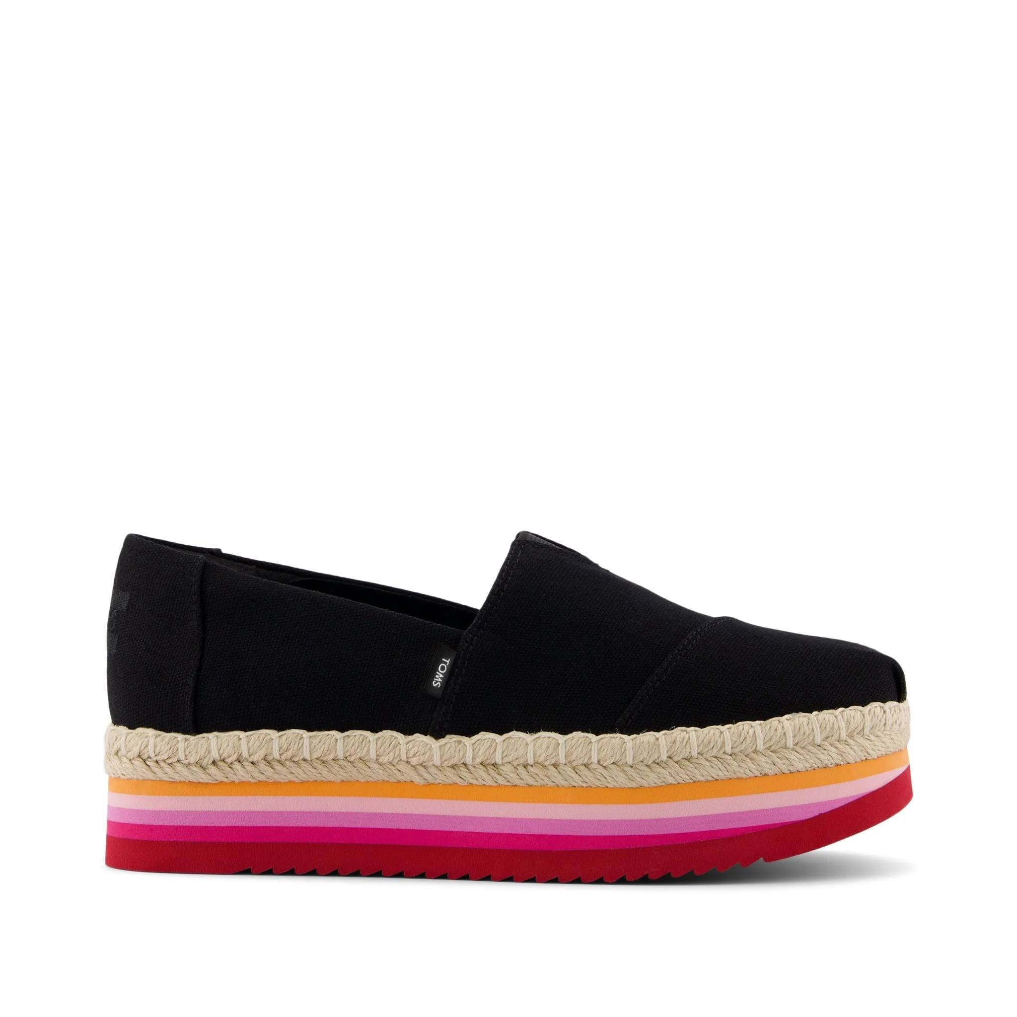 Womens Alp Platform Rope High Black Espadrille Recycled Rubber Sole