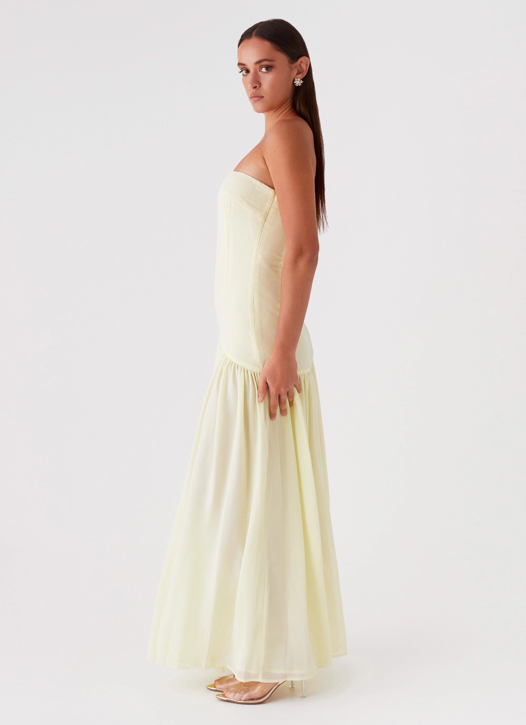 Eden Strapless Maxi Dress - Yellow Easy Vibe