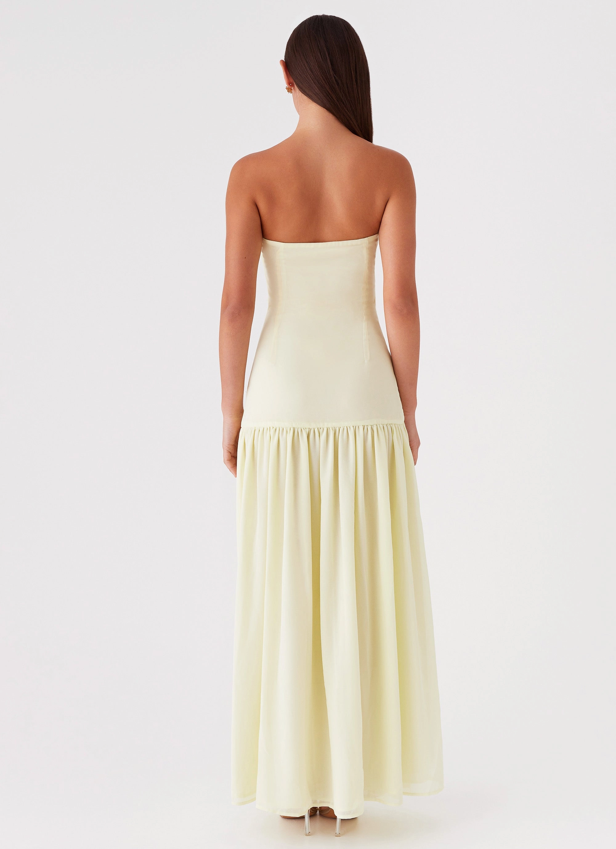 Eden Strapless Maxi Dress - Yellow Body Fit Classic and Chic