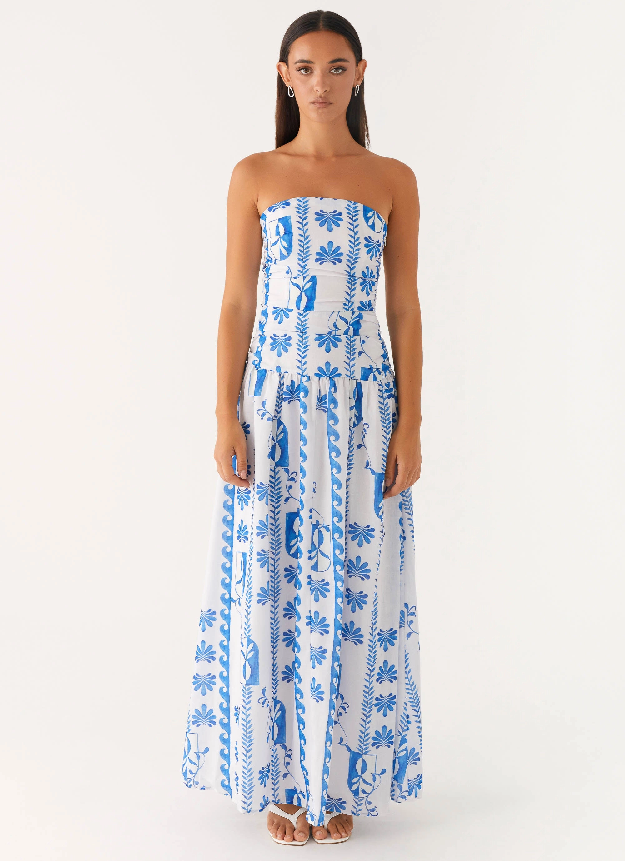 SmoothEdgeFinish Carmel Maxi Dress - Floral Wave