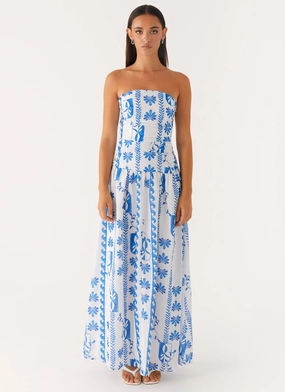 SmoothEdgeFinish Carmel Maxi Dress - Floral Wave