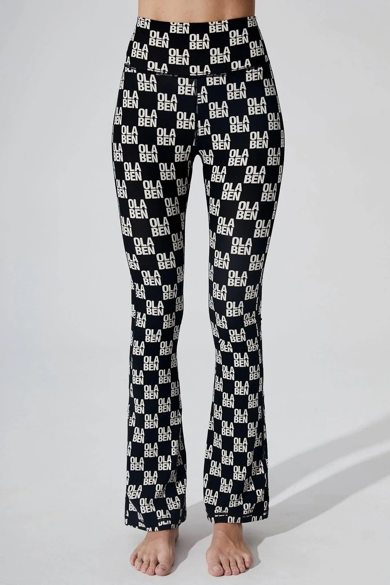 Sera Monogram Flared Legging - Monogram Black City Walk Lightweight Material chlorine resistant