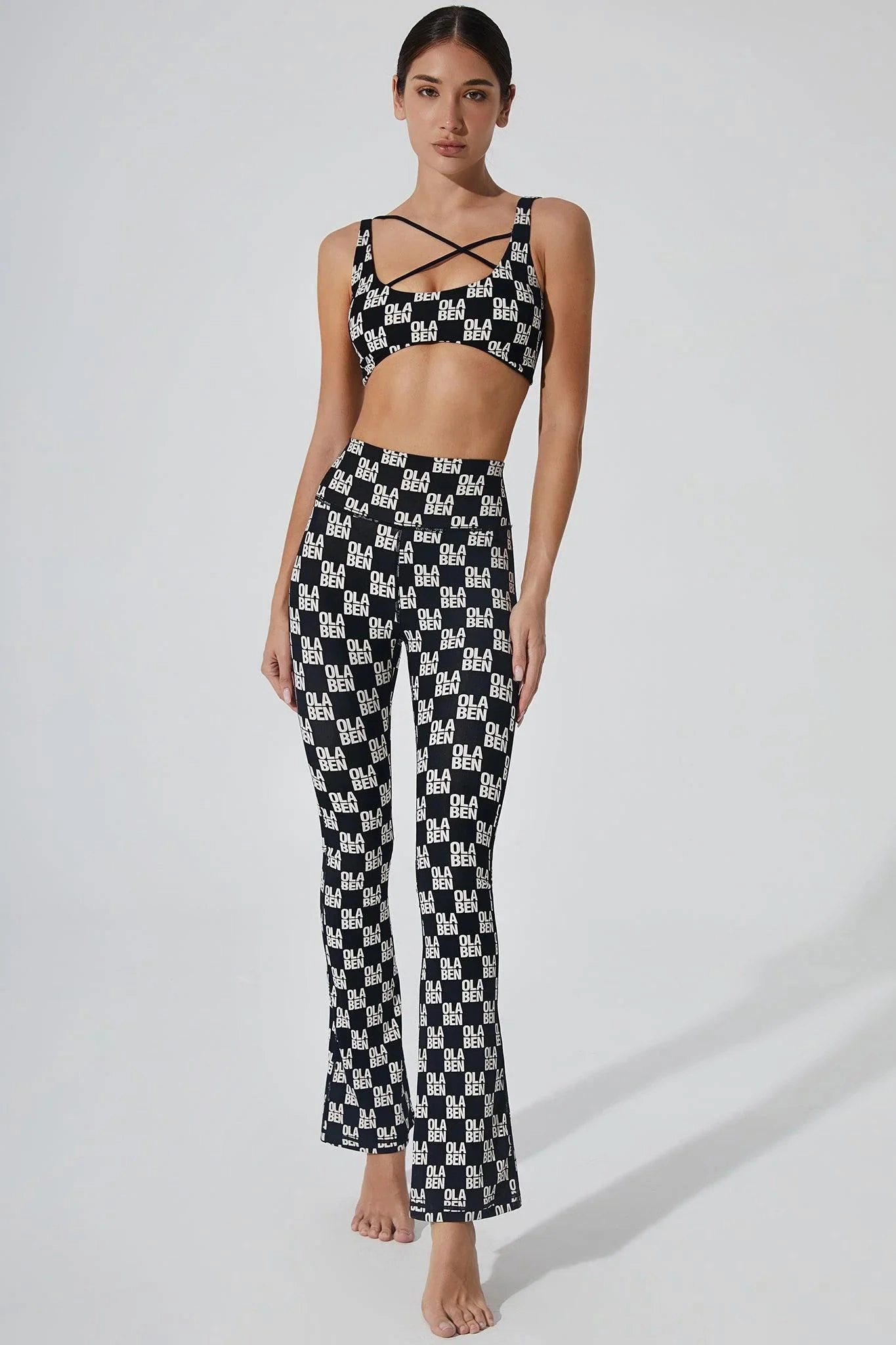 Sera Monogram Flared Legging - Monogram Black Dance Studio Extra Soft