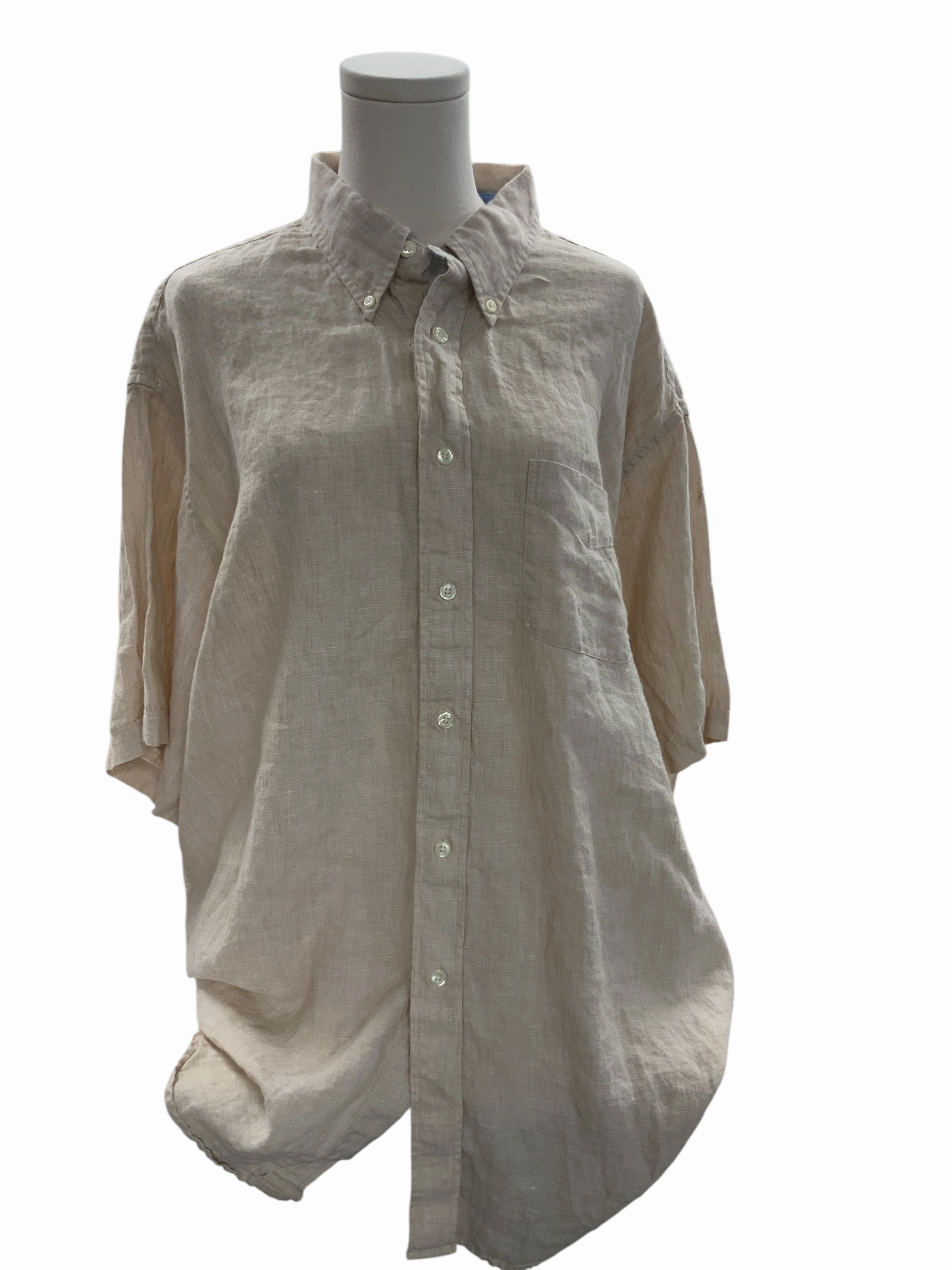 Brooks Brothers Men's Linen Shirt Khaki XL Spring Collection Comfortable Fabric