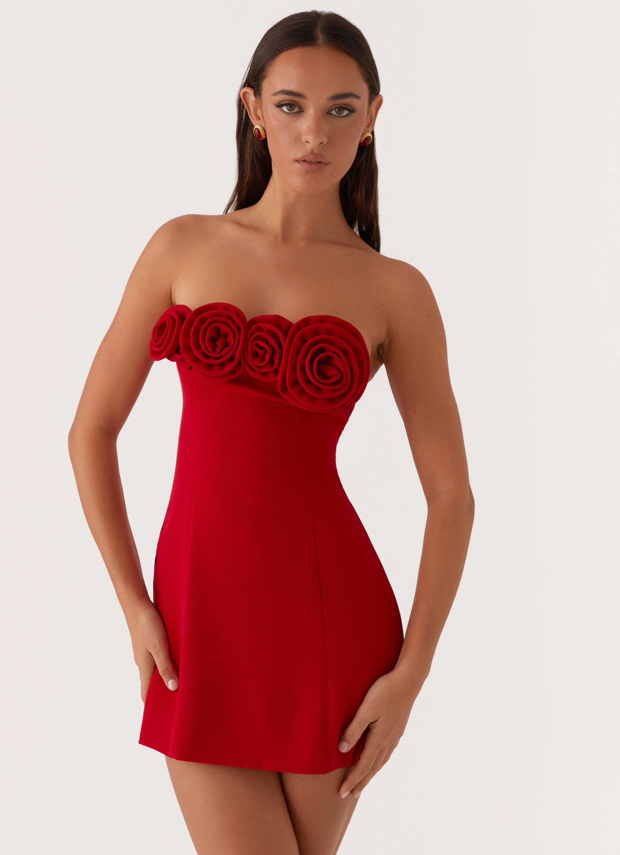 Patsie Strapless Mini Dress - Red Urban appeal