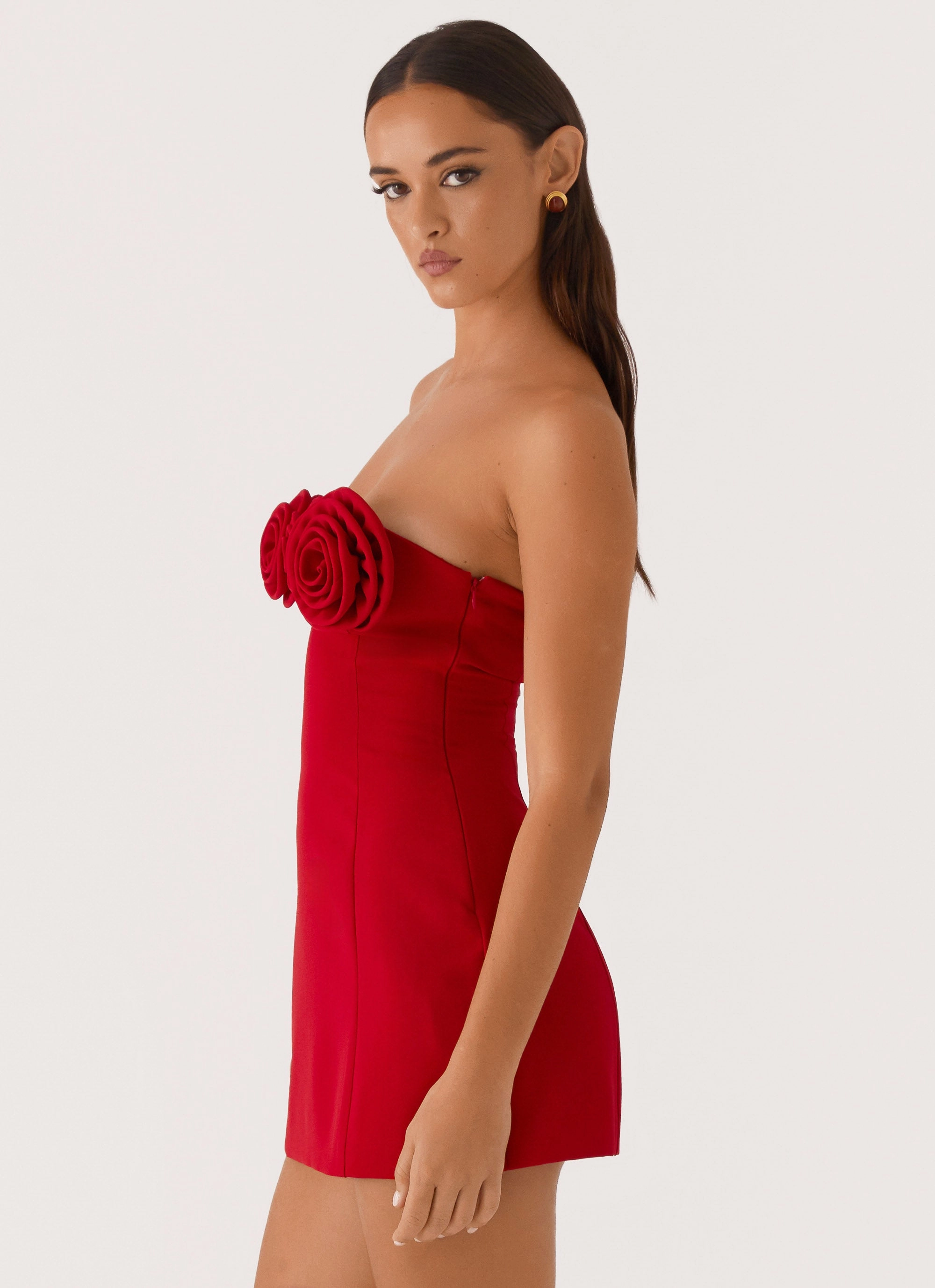 Shine Dressy Quick Elegance Patsie Strapless Mini Dress - Red