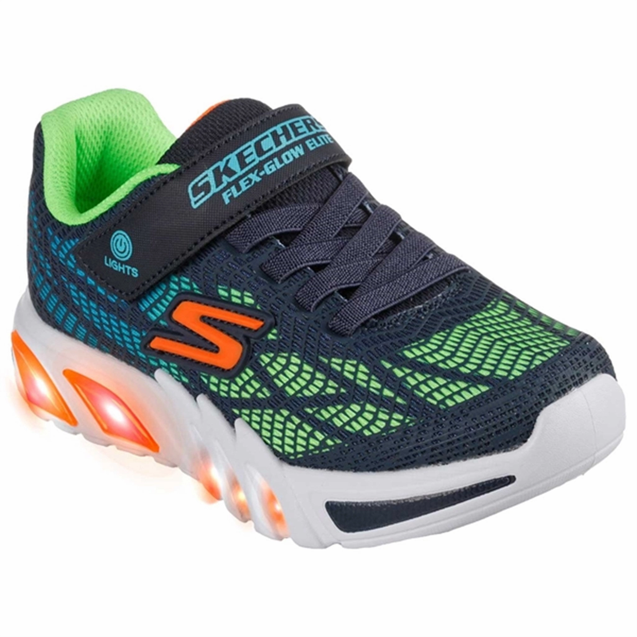 Skechers S-Lights Flex Glow Elite Sneakers Vorlo Navy/Multi Indoor Impact Dispersion