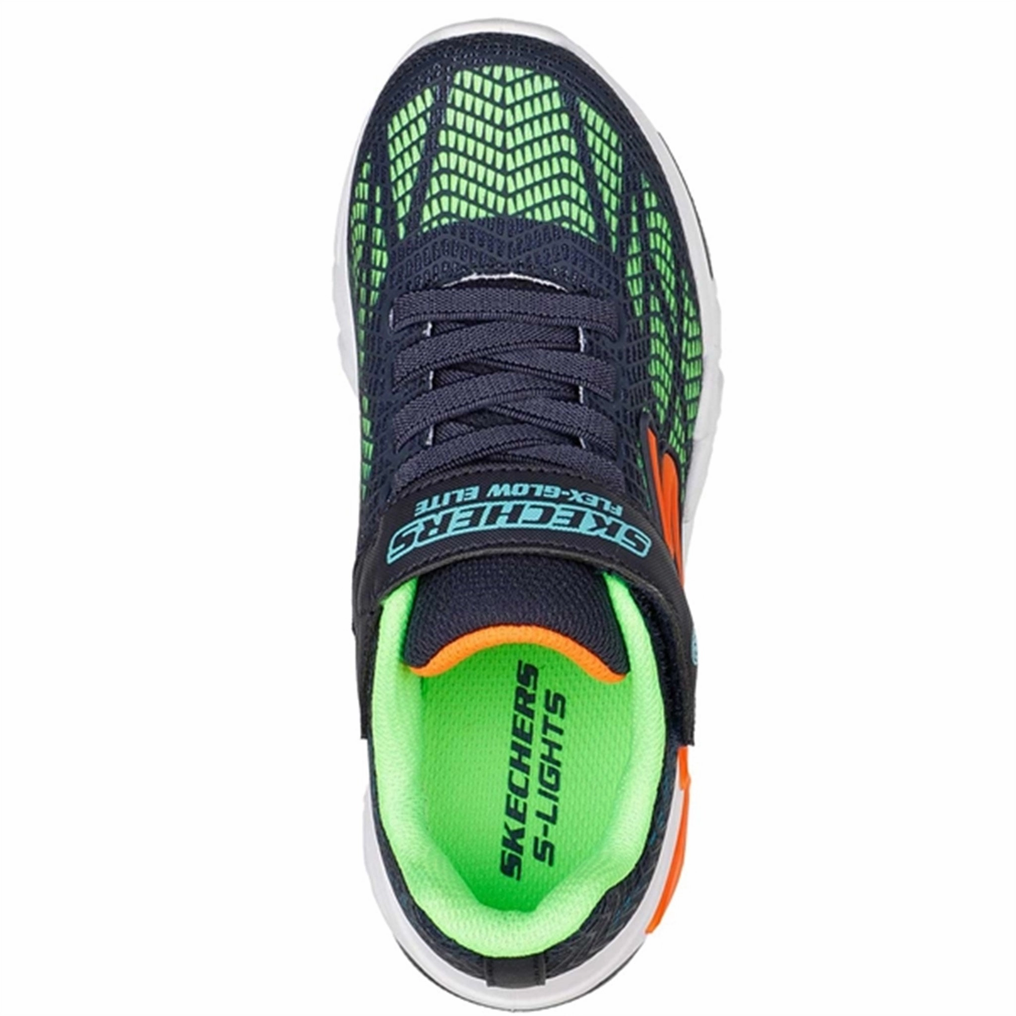Skechers S-Lights Flex Glow Elite Sneakers Vorlo Navy/Multi Anti Slip Impact Dispersal