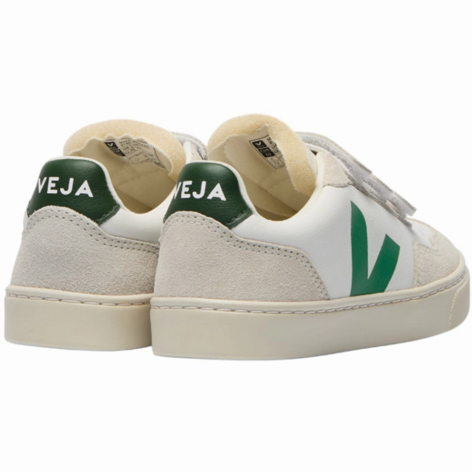 Secure Lace Loops Unisex style Veja Extra White Emeraude Small V-90 Sneakers