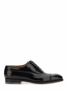 Oxford Lace-Up Shoes With Polished Finish Korean Sleek