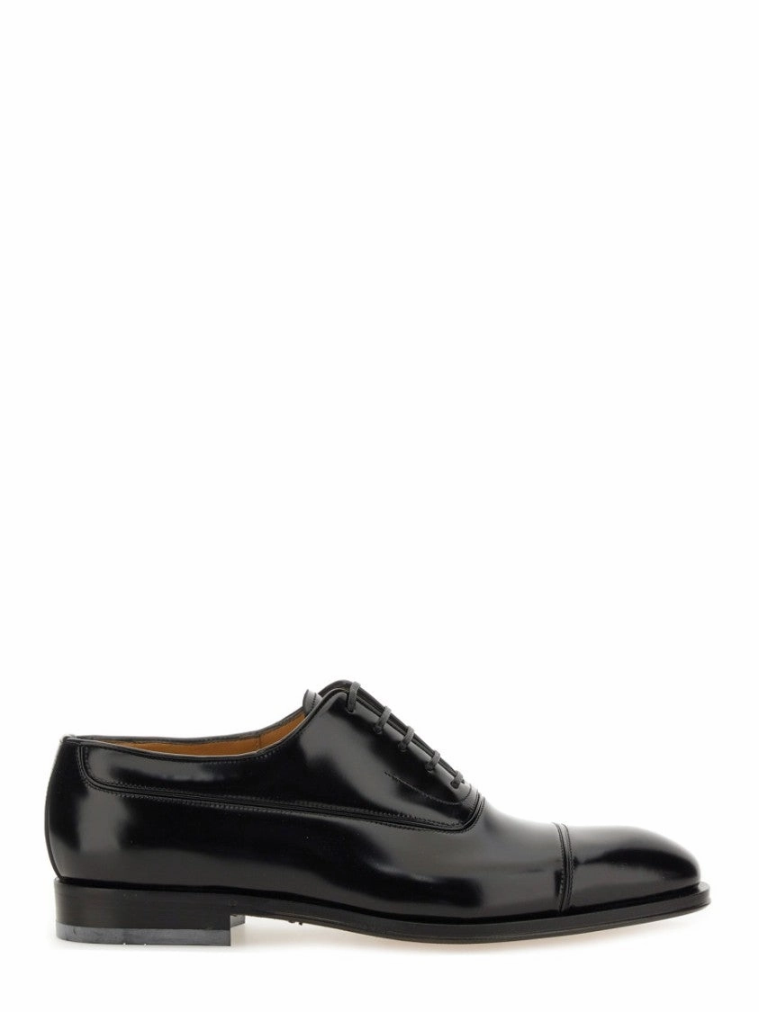 Oxford Lace-Up Shoes With Polished Finish Evening Mode