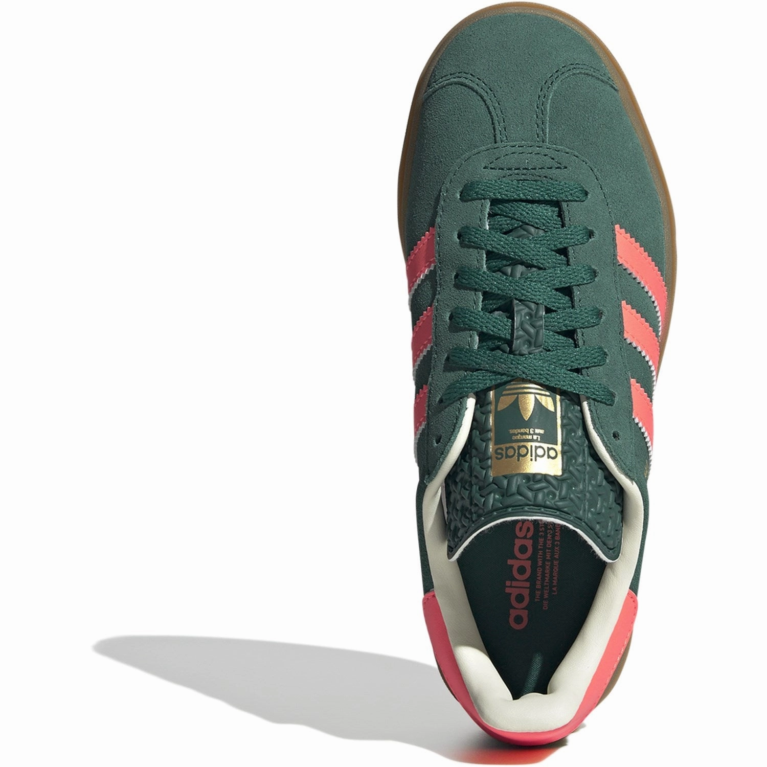 Ergonomic Sole adidas Originals Collegiate Green/Signal Coral/Cream White Gazelle Bold J Sneakers
