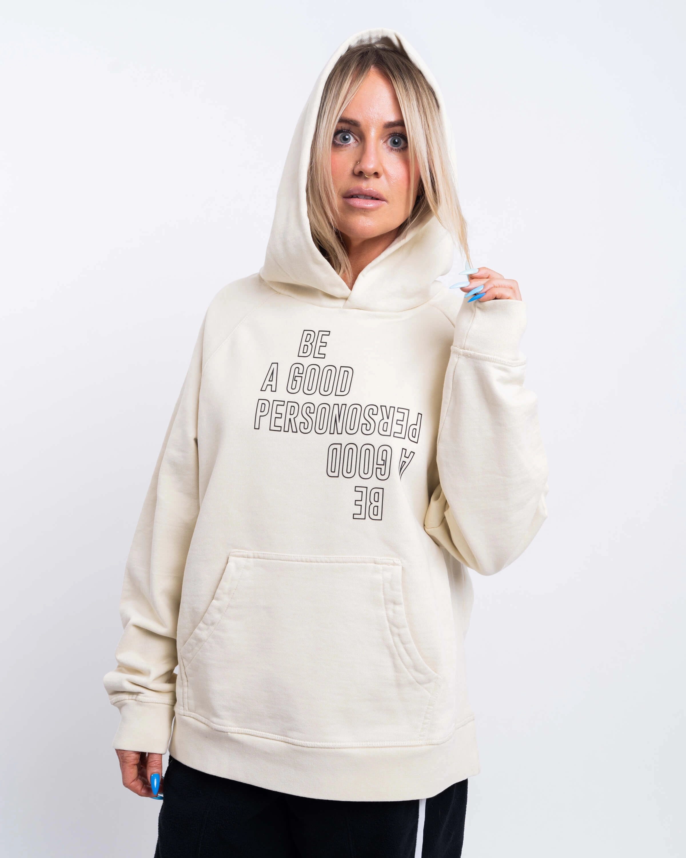 Breathable Layer Reflection Heavyweight Hoodie - Natural