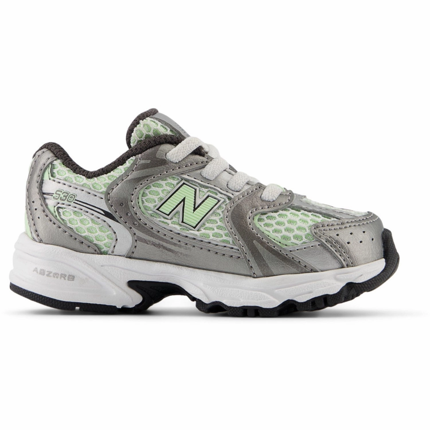 Fashion-forward materials New Balance Dark Silver Metallic New Balance 530 Kids Bungee Lace
