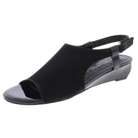 Daphne Womens Leather Ankle Strap Wedge Sandals Double Layer Strap Reinforcement Orthopedic Support