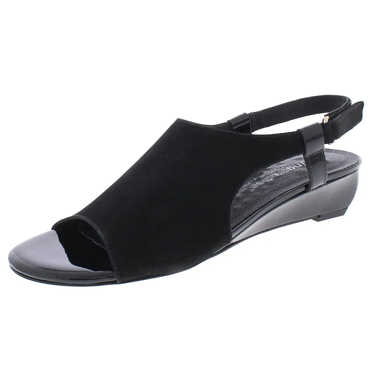 Daphne Womens Leather Ankle Strap Wedge Sandals Double Layer Strap Reinforcement Orthopedic Support