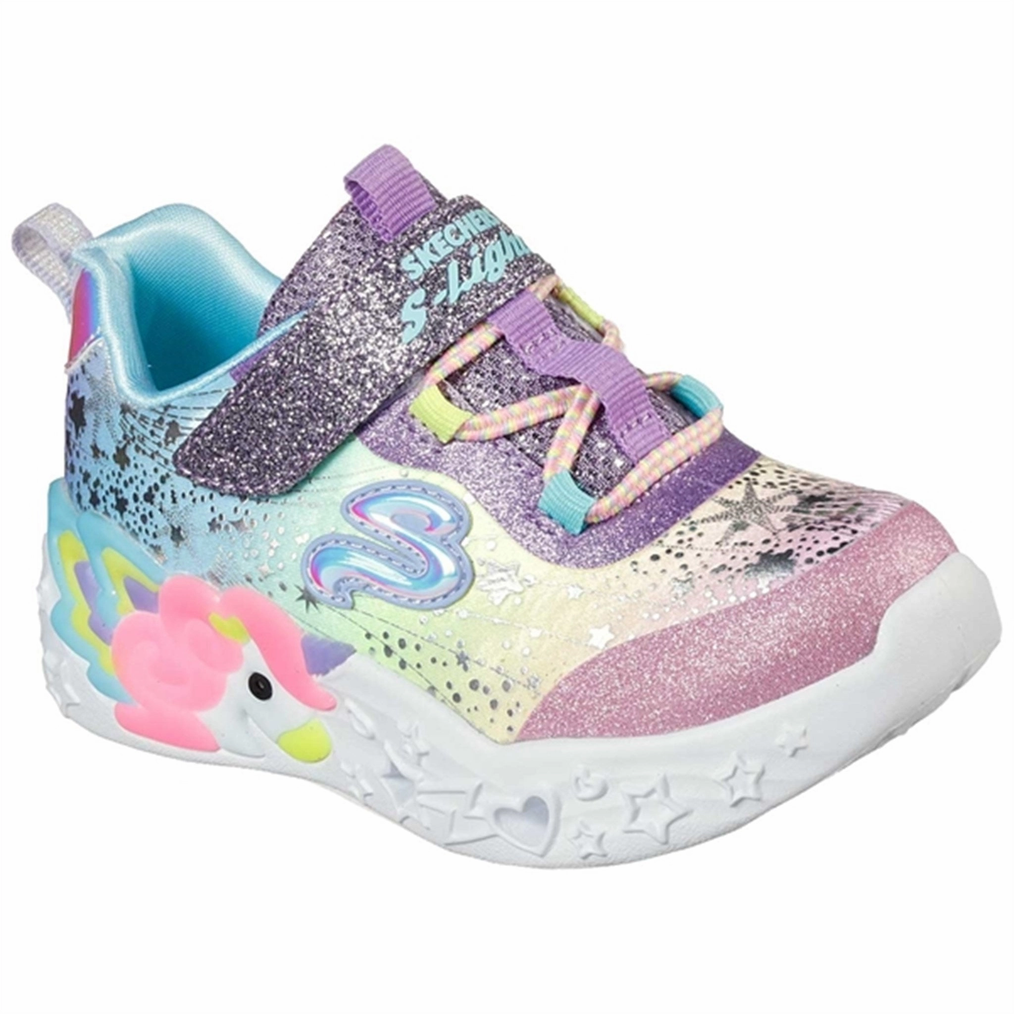 Skechers S-Lights Unicorn Charmer Sneakers Purple Multi Full Comfort Stable