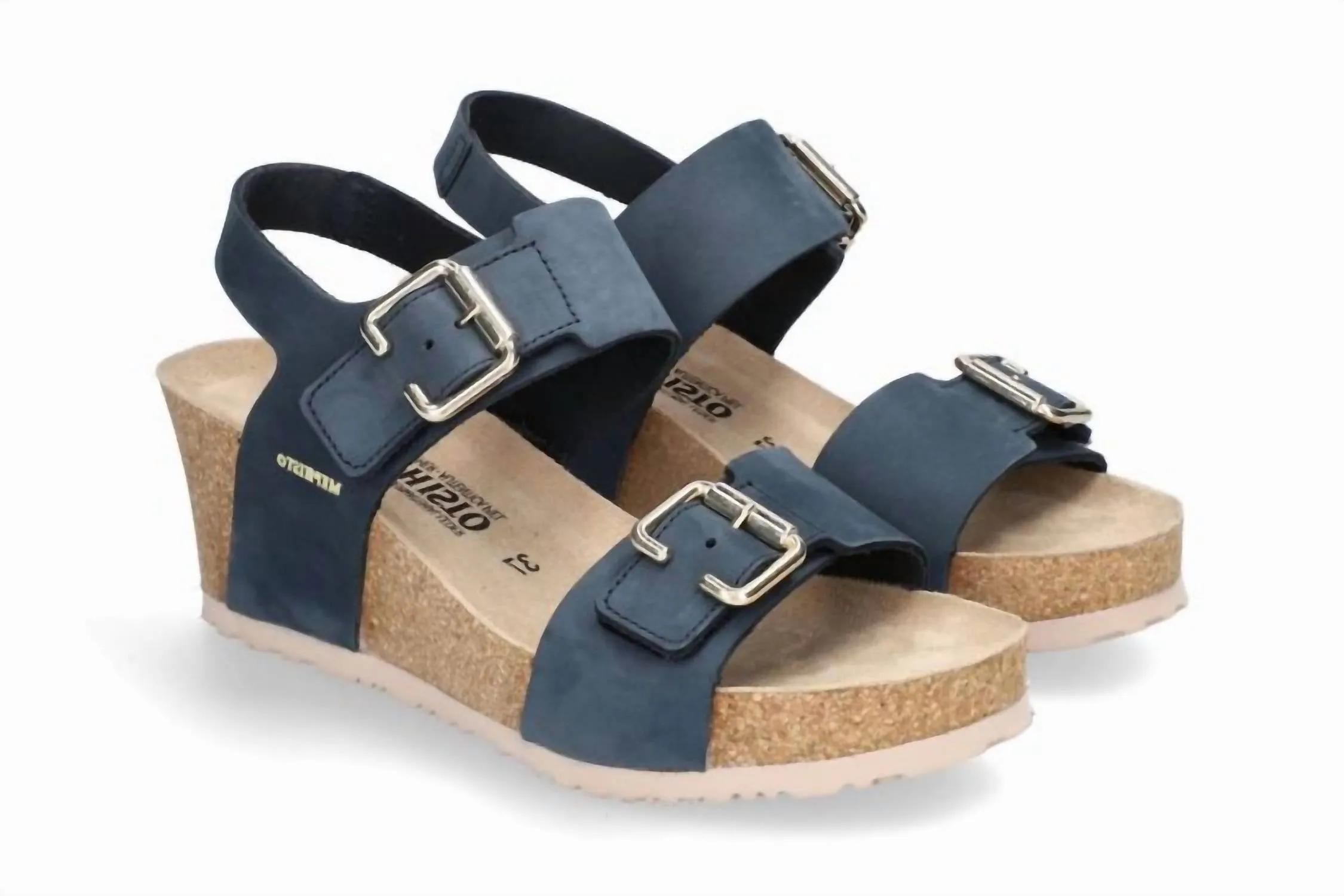 Sandal Buckles Heel Strap Women's Lissandra Wedge Heels In Navy