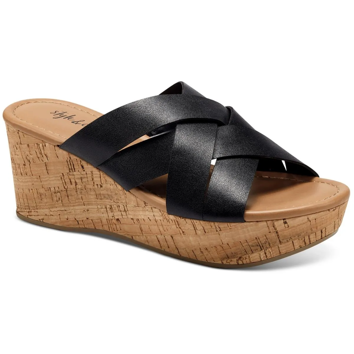 White Clean Light Tread VIOLETTE Womens Cork Wedge Sandals