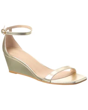 Slim Profile Stuart Weitzman Nudistcurve 50 Leather Wedge Sandal