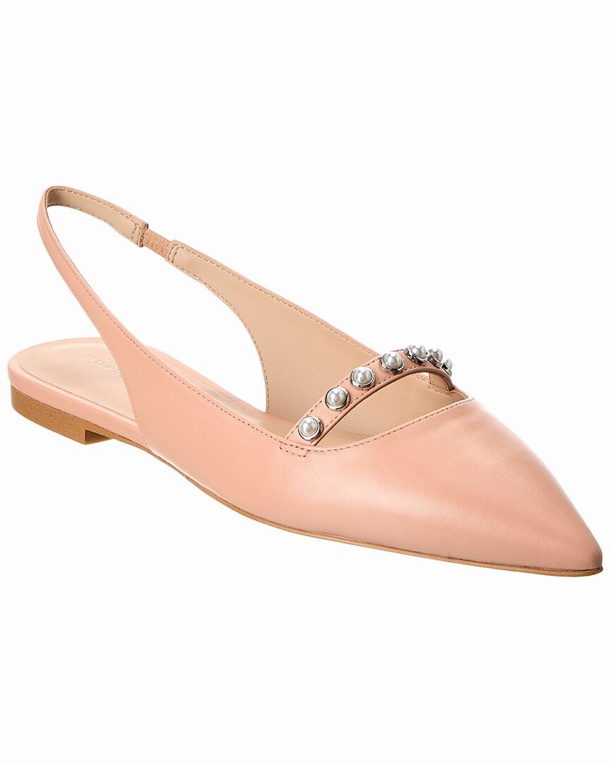 Stuart Weitzman Pearl Leather Slingback Flat portable