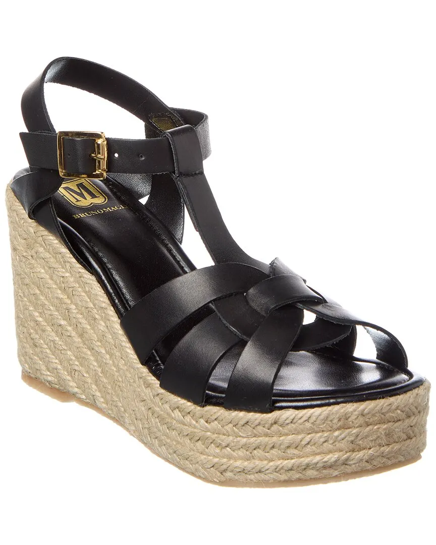 M by Bruno Magli Estra Leather Wedge Sandal Dry Fit Ventilation Channel Design