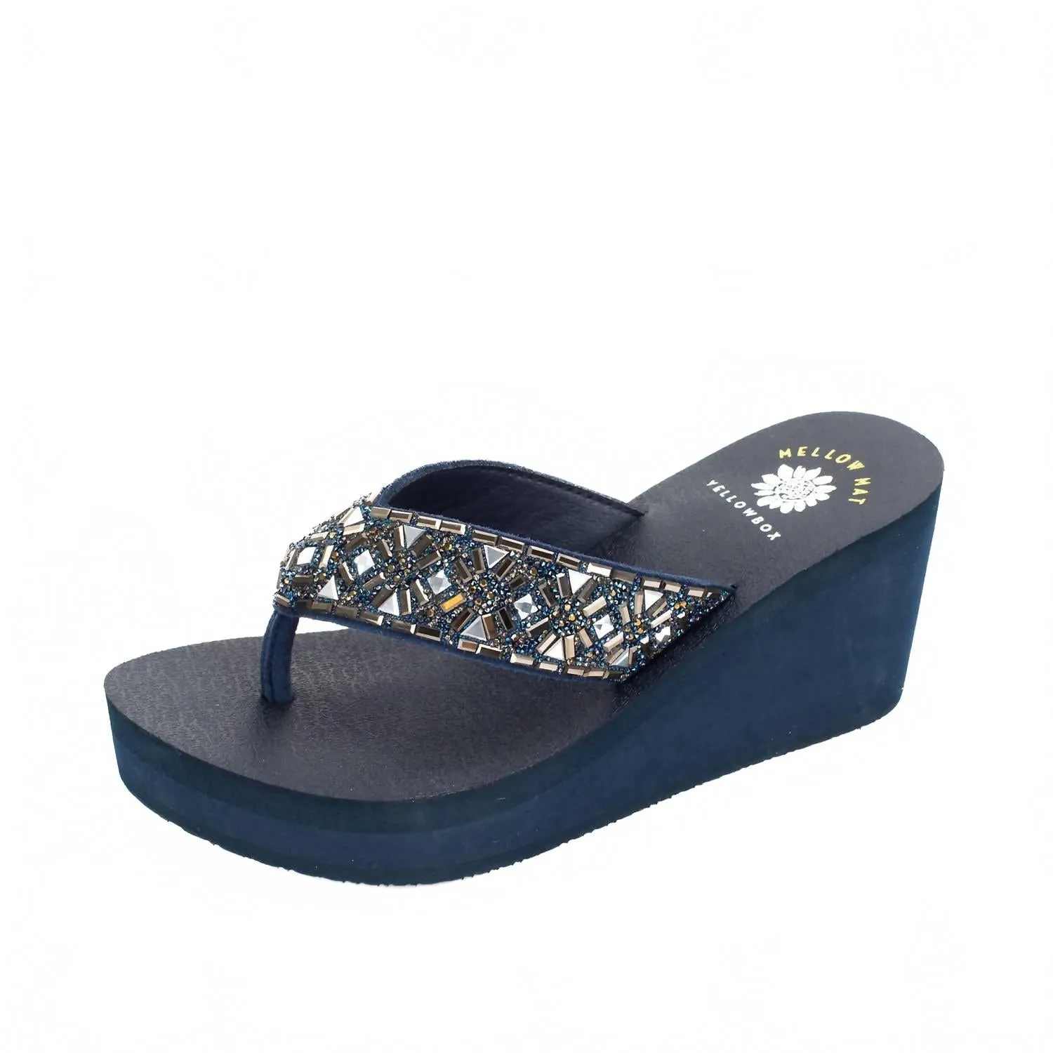 Sandal Organization Comfortable Travel Women's Whittier Wedge Flip Flop Sandal In Navy