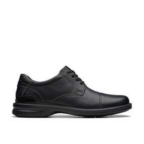 Clarks Gessler Cap in Black Leather Prestige Circle