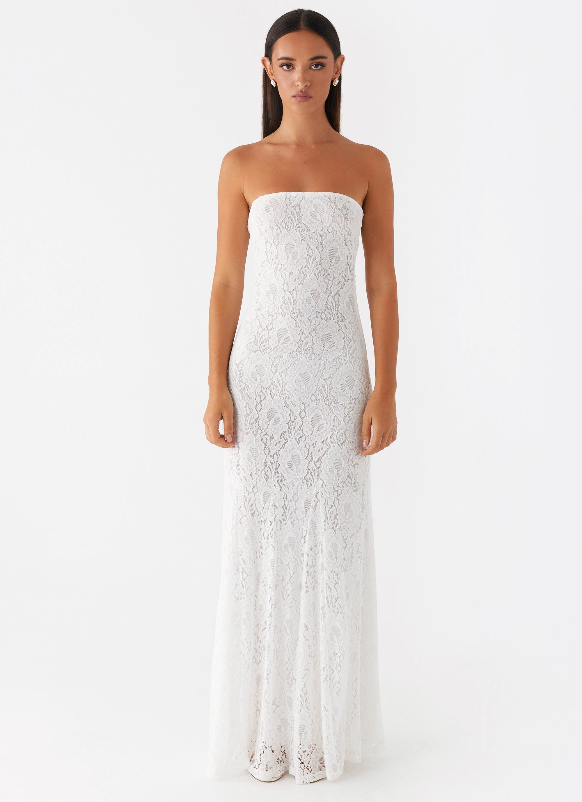 Lolita Lace Maxi Dress - Ivory Sophisticated Edge Layered Style
