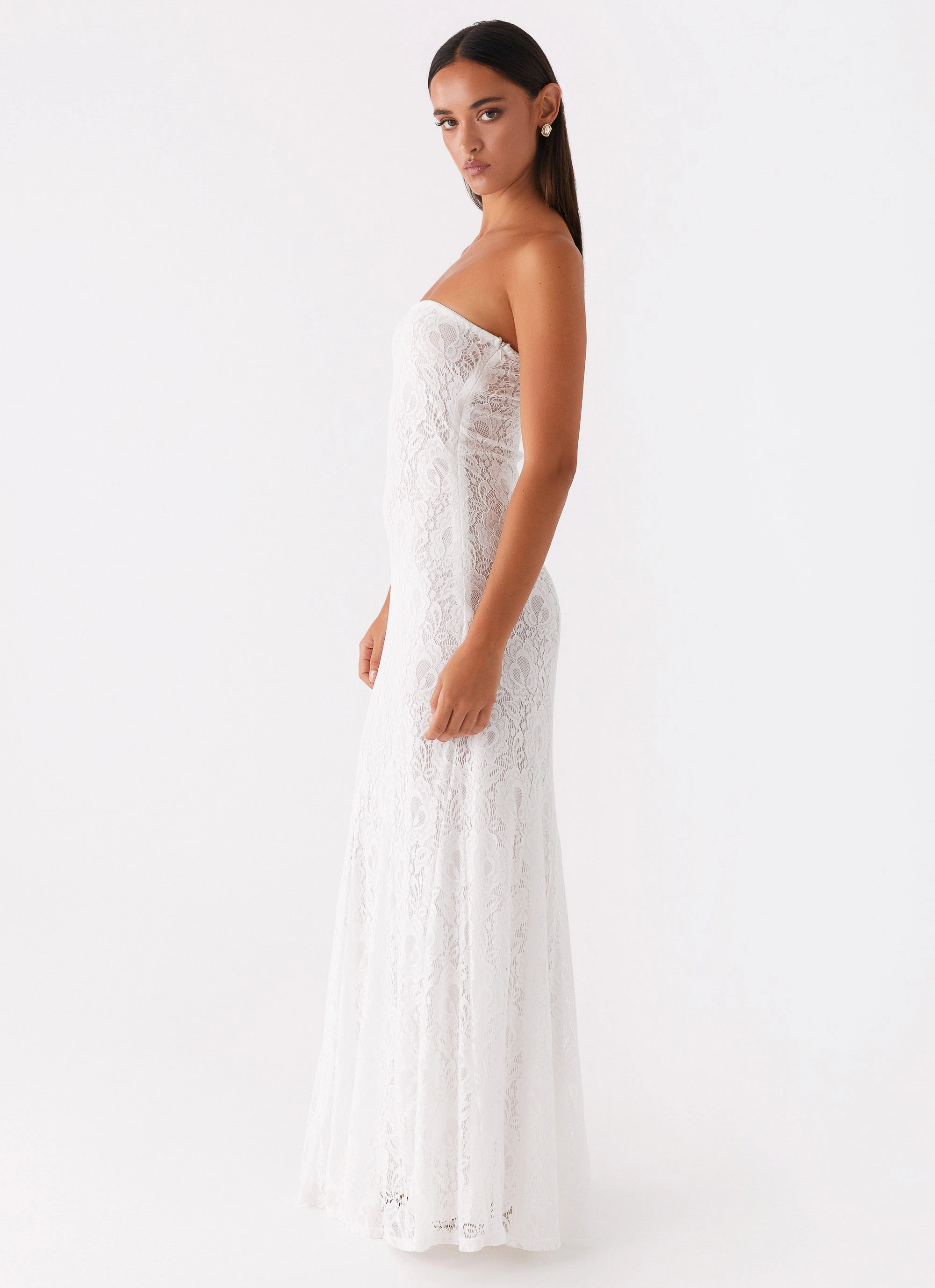 Lolita Lace Maxi Dress - Ivory monochrome Soft Finish