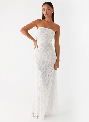 Lolita Lace Maxi Dress - Ivory Airy Feel