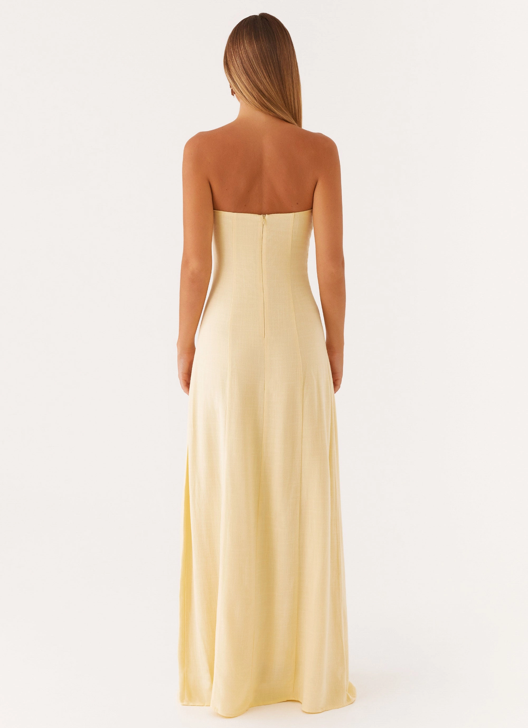 Countryside-Style Smart Tones Tayla Linen Maxi Dress - Yellow