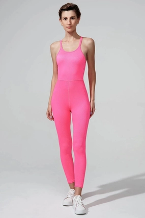 Suave Pulpa Jumpsuit - Hot Pink Elegant Interview Expert Stitching