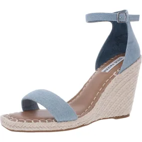 Submit Womens Denim Ankle Strap Espadrilles Neutral Color
