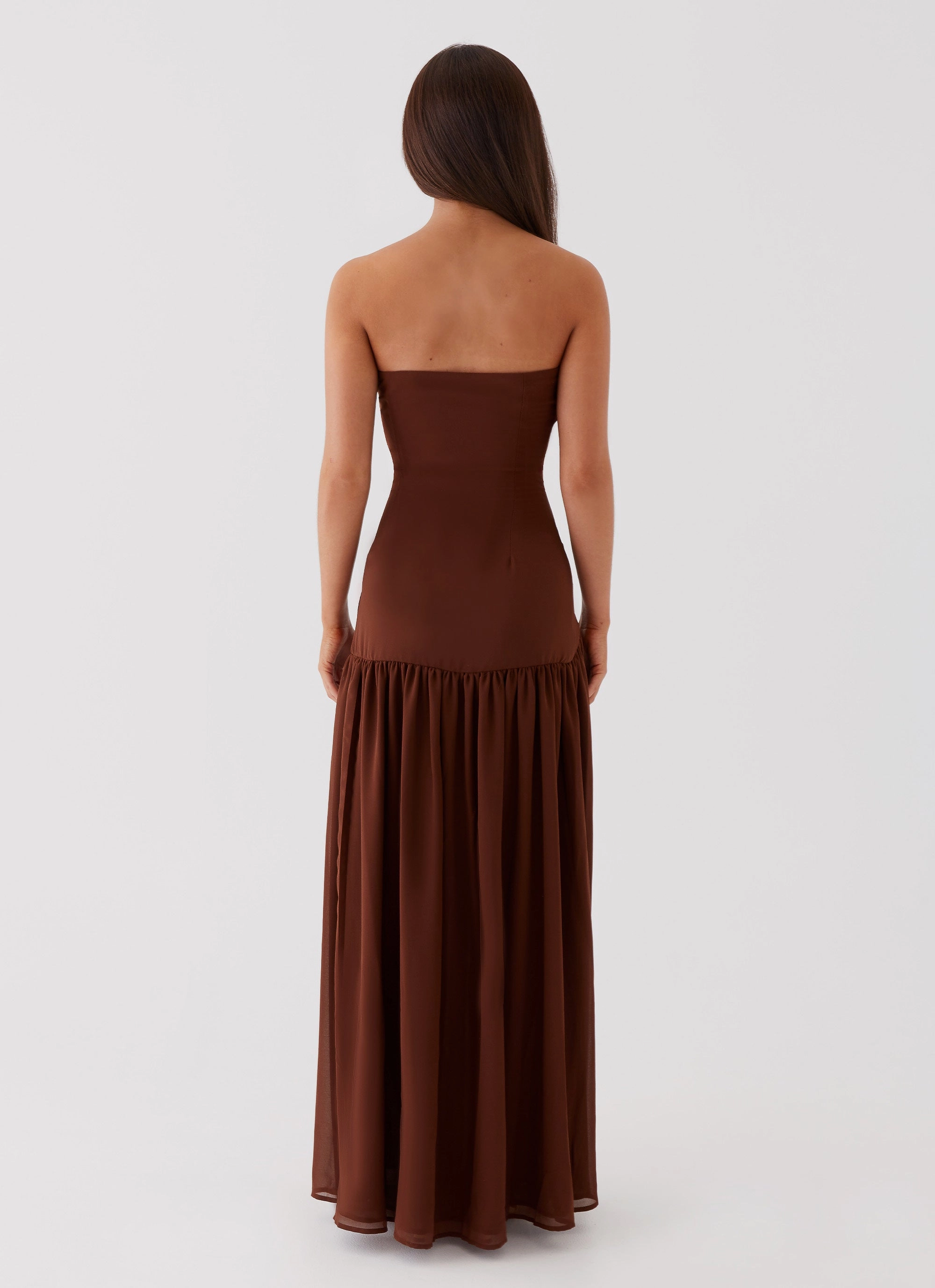 Eden Strapless Maxi Dress - Brown Fall Go Lawn Soft