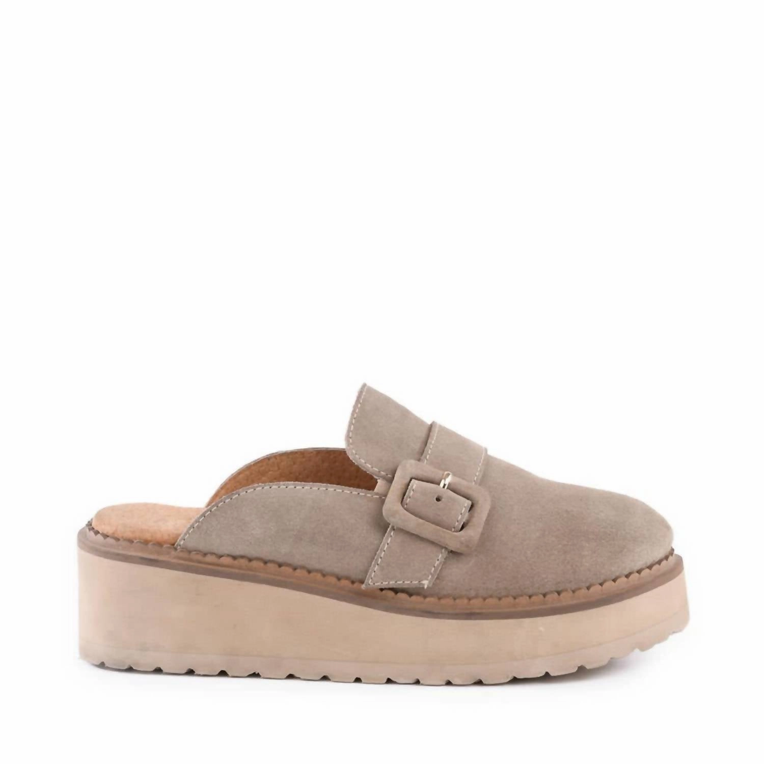 Women Come Together Platform Clog In Sand Suede Breathability Feature