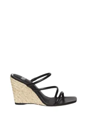 hook and loop closure Women Stacey Slip On Wedge Sandal In Black