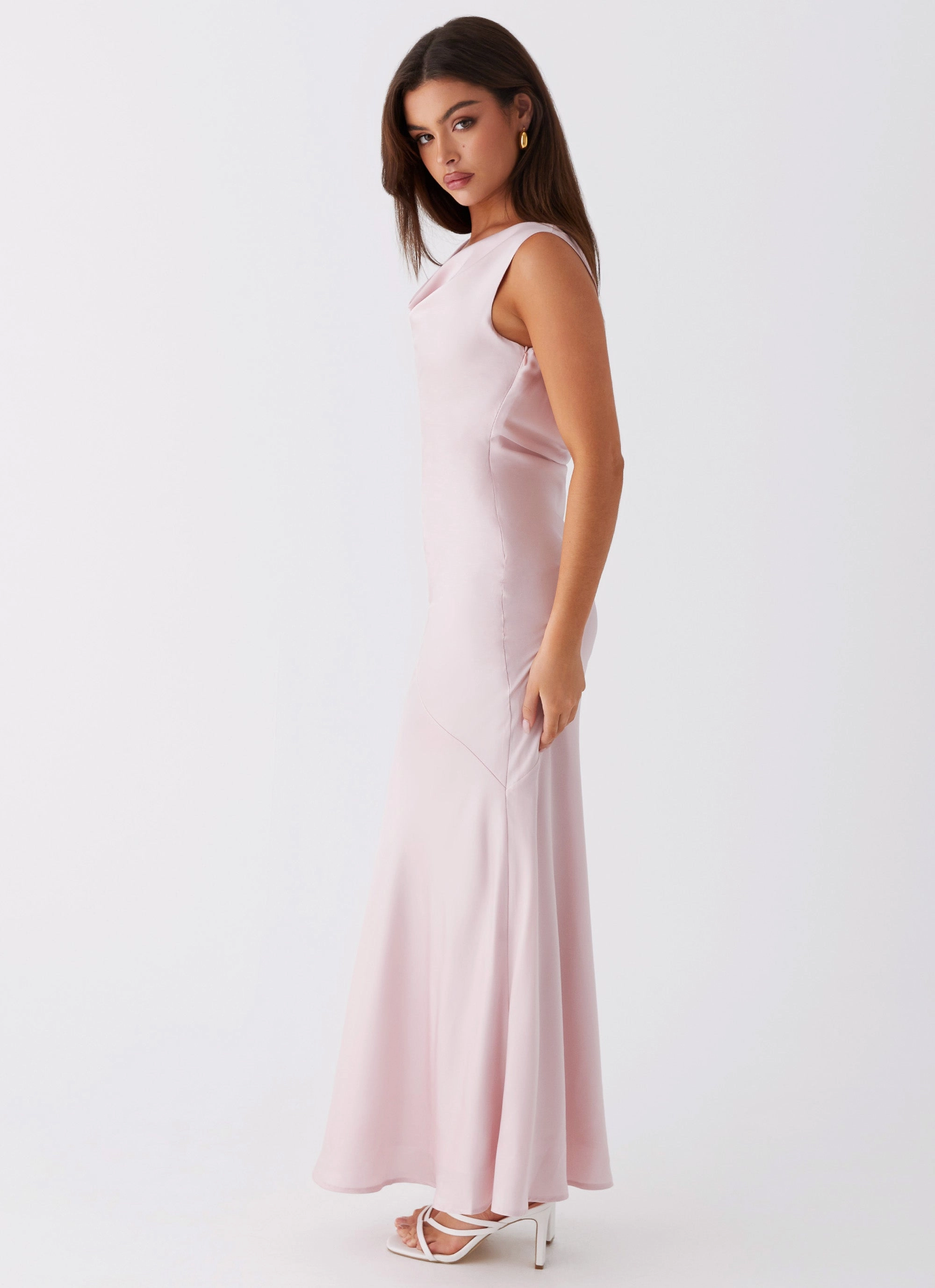 Urban Feel Party Perfect Be Mine Satin Maxi Dress - Mauve Pink