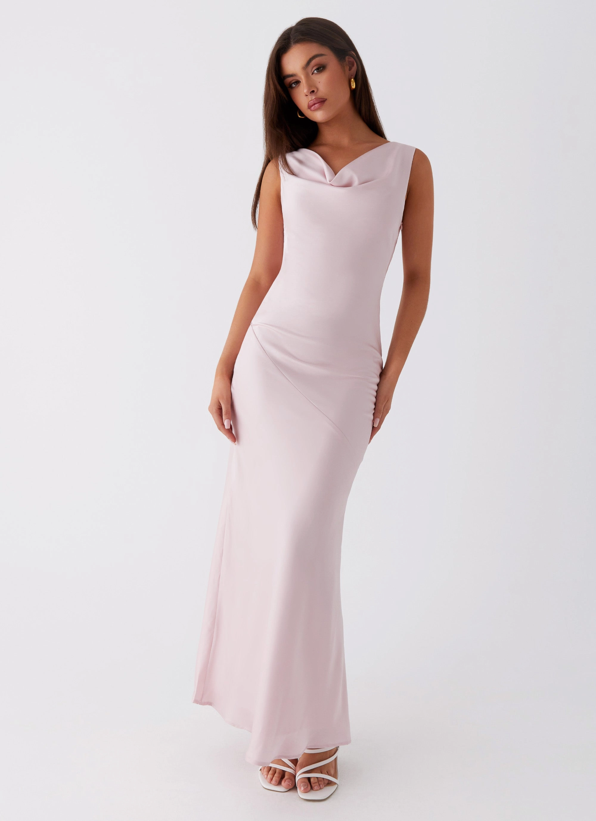 Smart Shape Be Mine Satin Maxi Dress - Mauve Pink