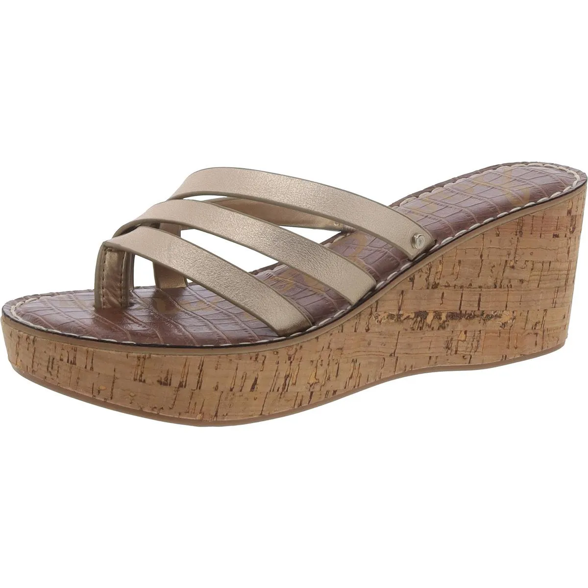 Lightning Ventilation Ports Ronda Womens Leather Slip On Wedge Sandals